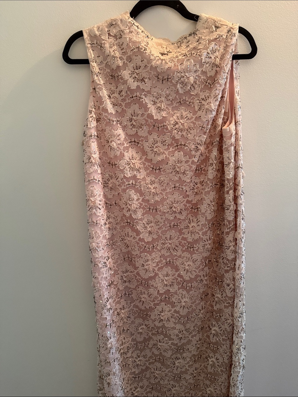 Beaded vintage duster blush pink